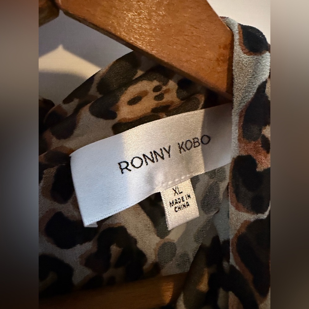 Ronny Kobo Carlotta Dress Size XL NWT Leopard Print Long Sleeve Dress - Picture 6 of 12